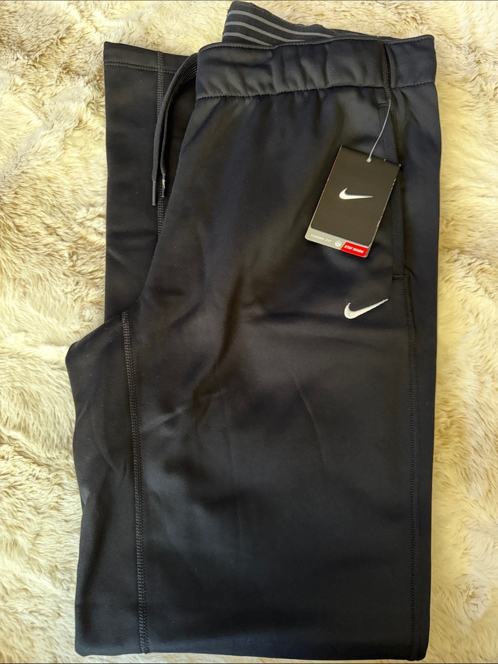 Nike Black Women's Track Joggers with White Swoosh